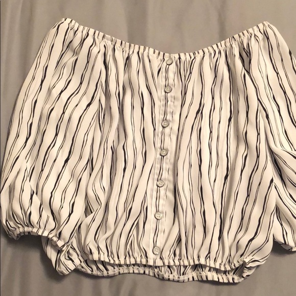 Striped Off The Shoulders Top! - Picture 1 of 3